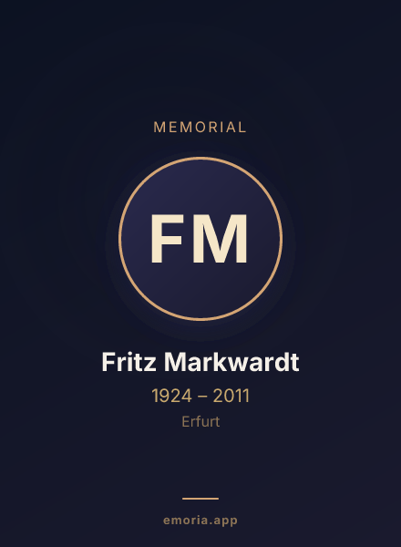 Memorial portrait of Fritz Markwardt