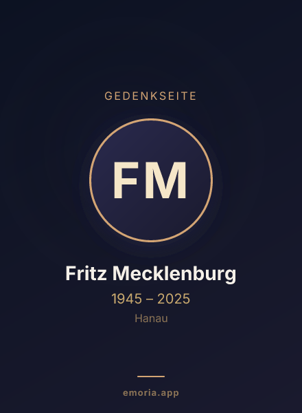 Gedenkportrait von Fritz Mecklenburg