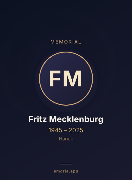 Memorial portrait of Fritz Mecklenburg