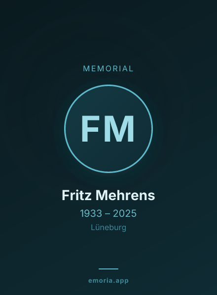 Memorial portrait of Fritz Mehrens