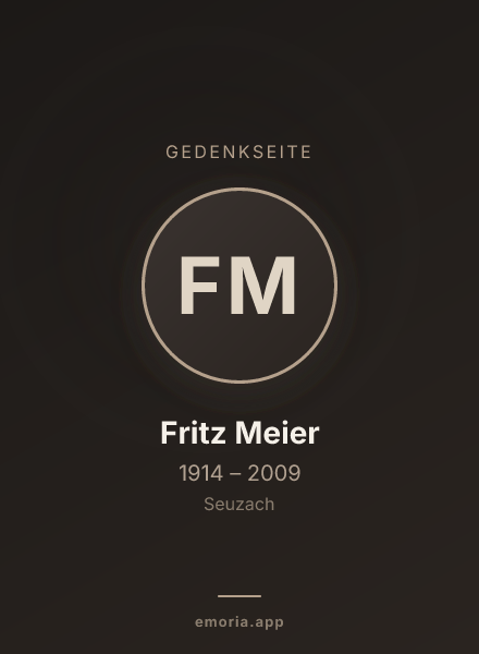 Gedenkportrait von Fritz Meier