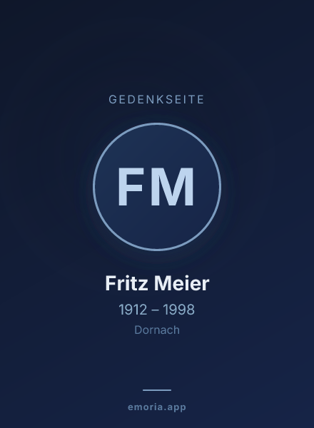 Gedenkportrait von Fritz Meier