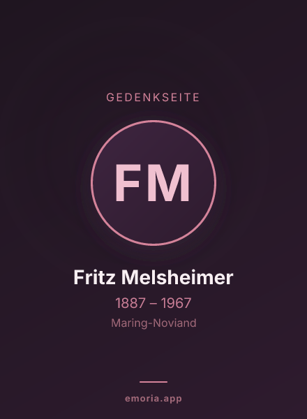 Gedenkportrait von Fritz Melsheimer