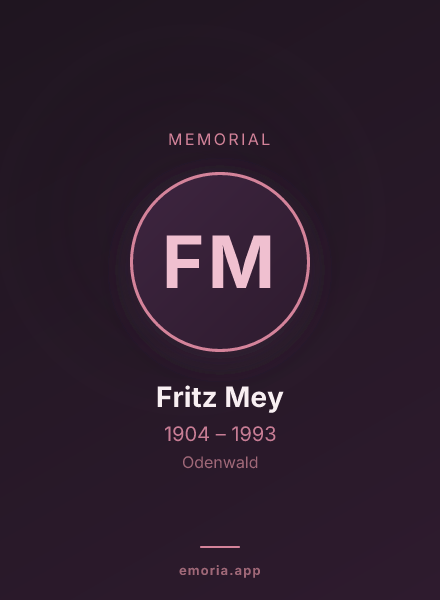 Memorial portrait of Fritz Mey