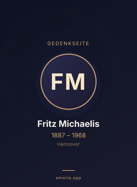 Gedenkportrait von Fritz Michaelis