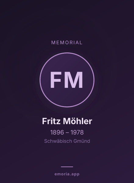 Memorial portrait of Fritz Möhler