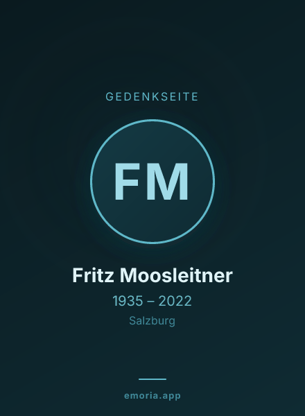 Gedenkportrait von Fritz Moosleitner