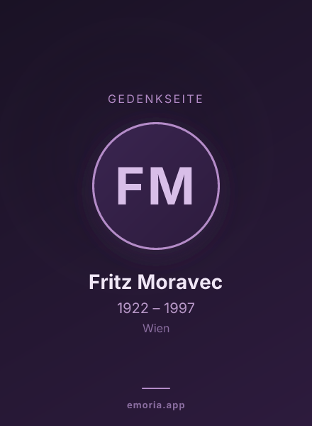 Gedenkportrait von Fritz Moravec