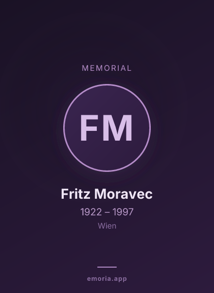 Memorial portrait of Fritz Moravec