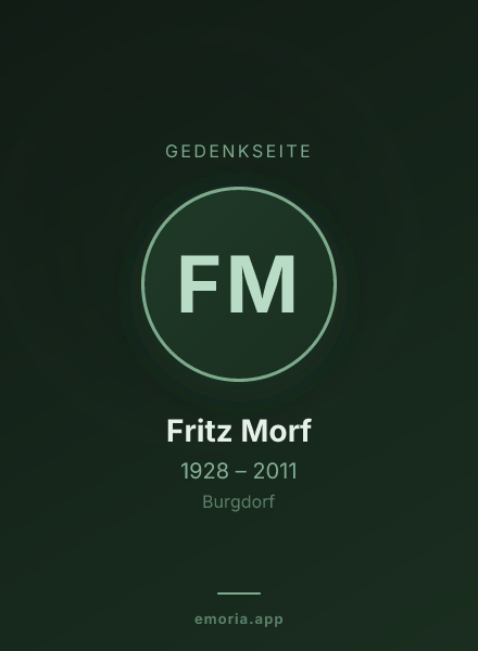 Gedenkportrait von Fritz Morf
