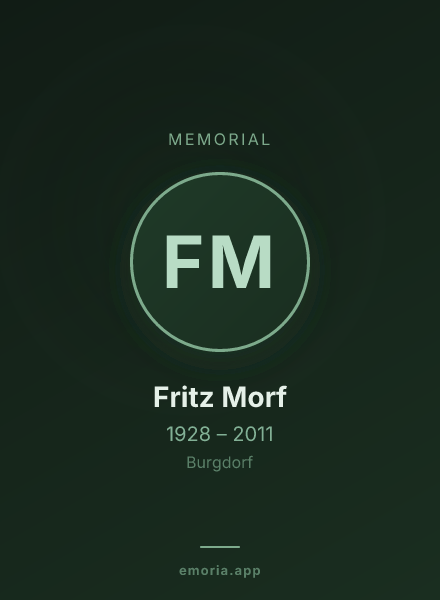 Memorial portrait of Fritz Morf