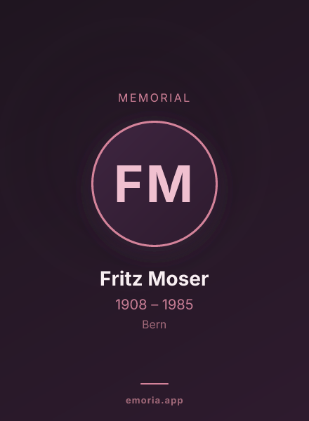 Memorial portrait of Fritz Moser