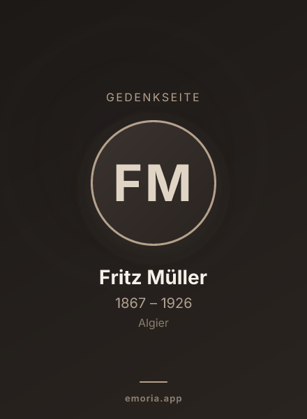 Gedenkportrait von Fritz Müller