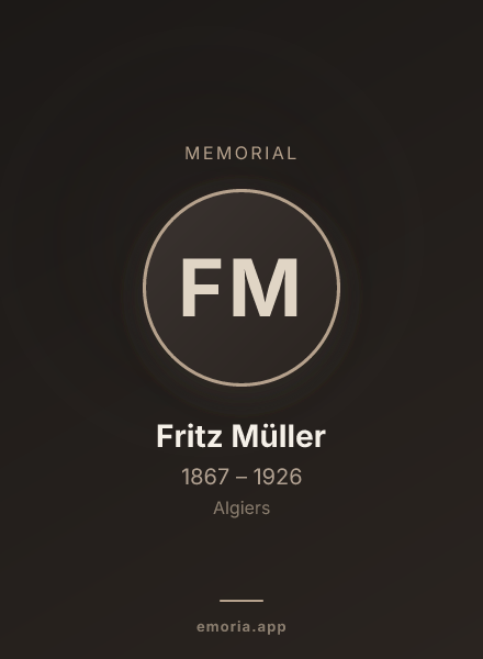 Memorial portrait of Fritz Müller