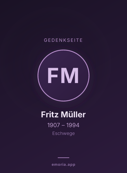 Gedenkportrait von Fritz Müller