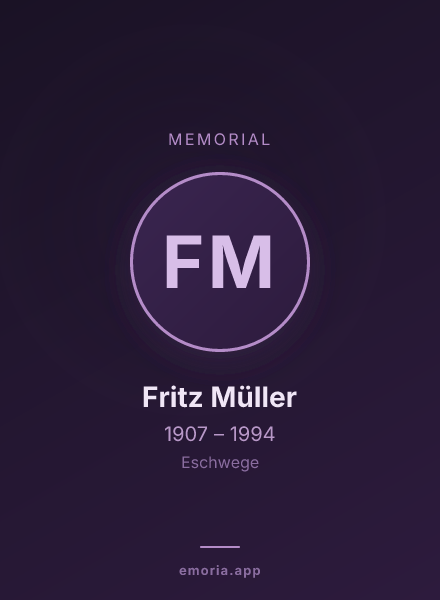 Memorial portrait of Fritz Müller