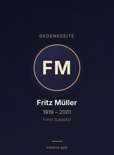 Gedenkportrait von Fritz Müller
