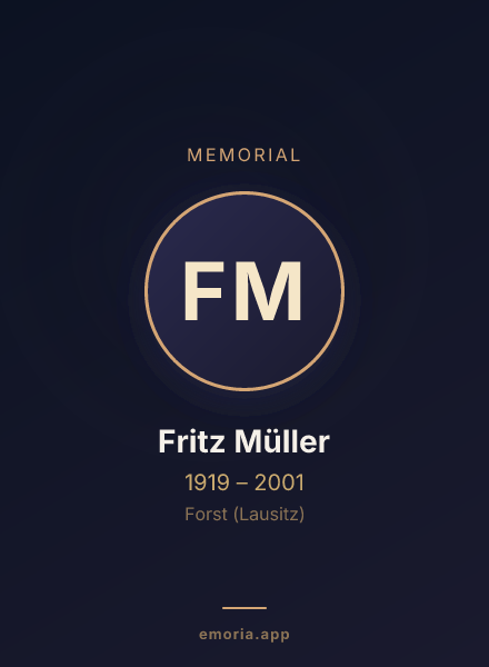 Memorial portrait of Fritz Müller