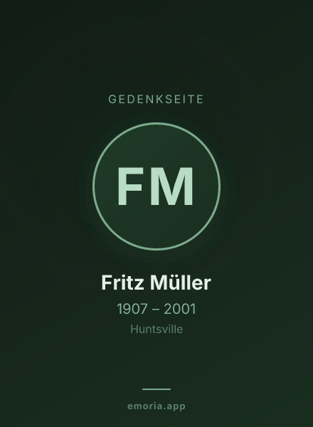 Gedenkportrait von Fritz Müller