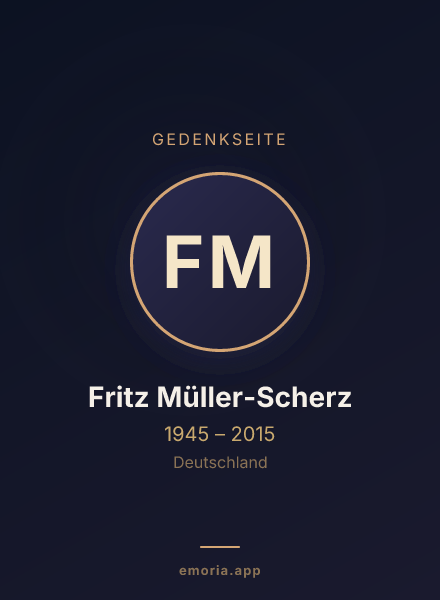 Gedenkportrait von Fritz Müller-Scherz