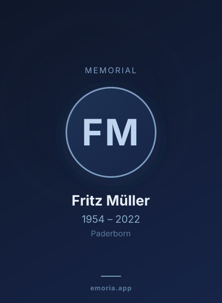 Memorial portrait of Fritz Müller