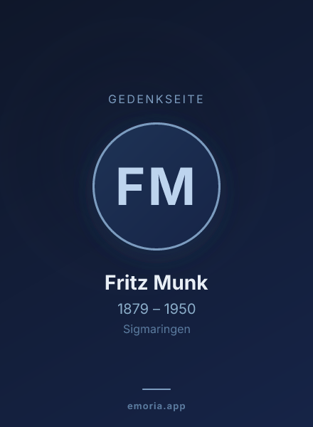 Gedenkportrait von Fritz Munk