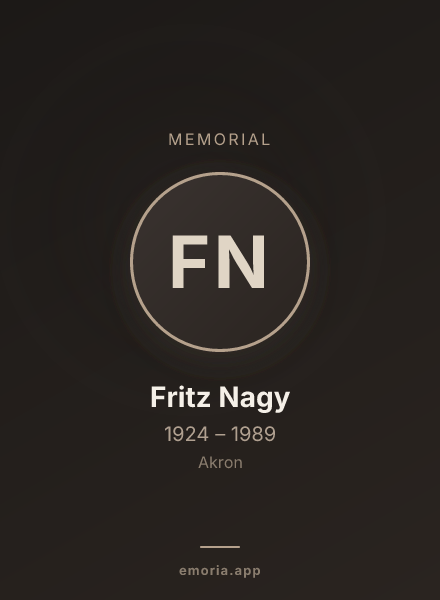 Memorial portrait of Fritz Nagy