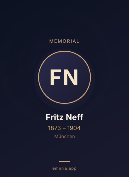 Memorial portrait of Fritz Neff