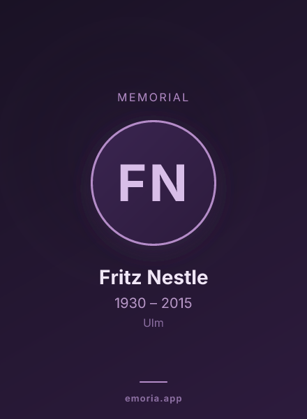 Memorial portrait of Fritz Nestle