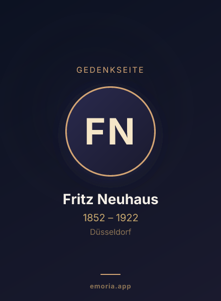 Gedenkportrait von Fritz Neuhaus