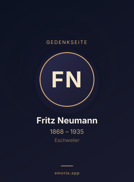 Gedenkportrait von Fritz Neumann