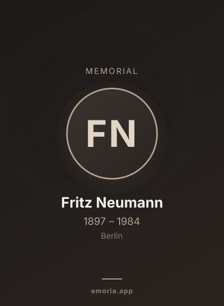 Memorial portrait of Fritz Neumann