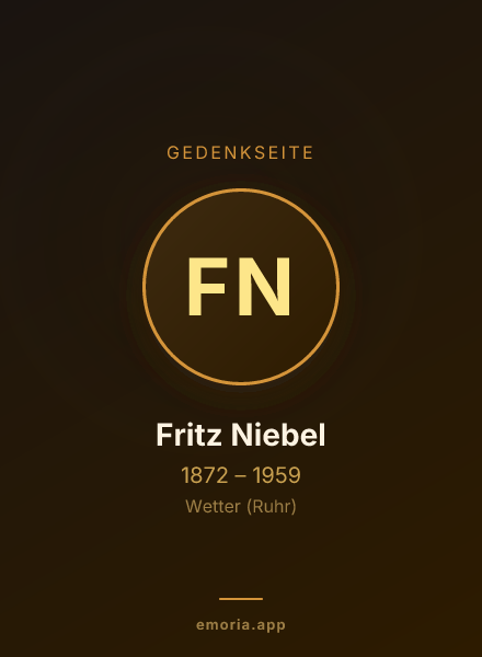 Gedenkportrait von Fritz Niebel