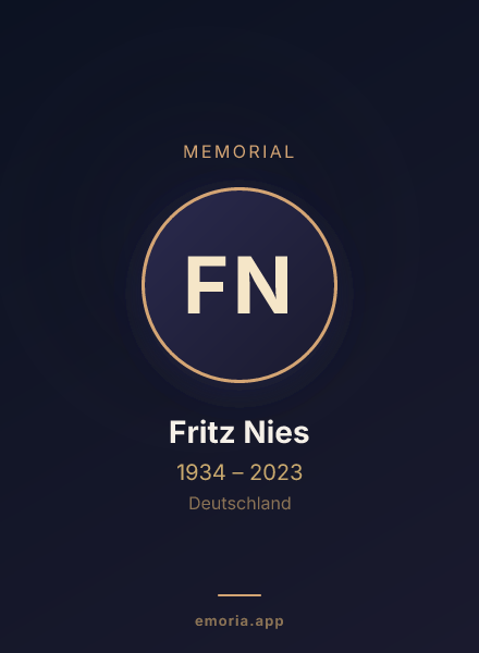 Memorial portrait of Fritz Nies