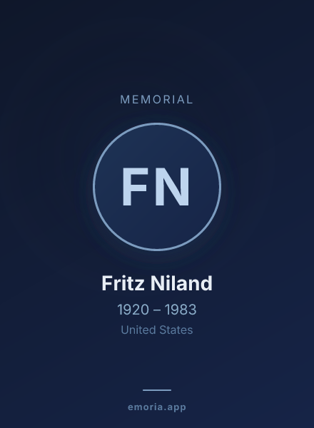 Memorial portrait of Fritz Niland