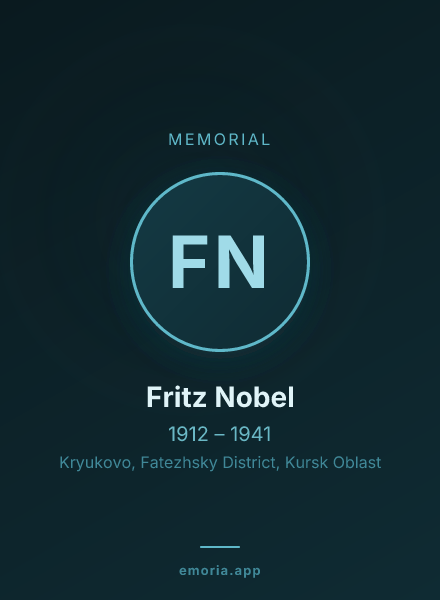 Memorial portrait of Fritz Nobel