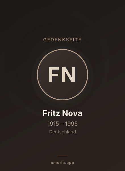 Gedenkportrait von Fritz Nova