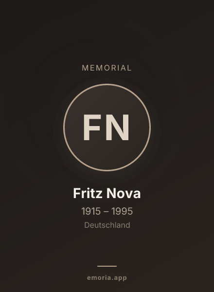 Memorial portrait of Fritz Nova