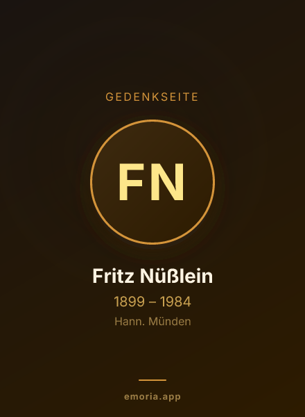 Gedenkportrait von Fritz Nüßlein