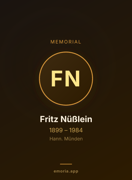 Memorial portrait of Fritz Nüßlein