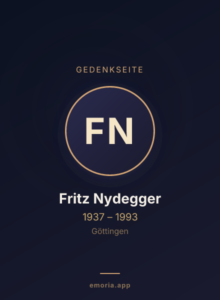 Gedenkportrait von Fritz Nydegger