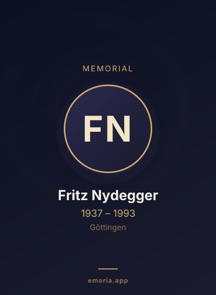 Memorial portrait of Fritz Nydegger
