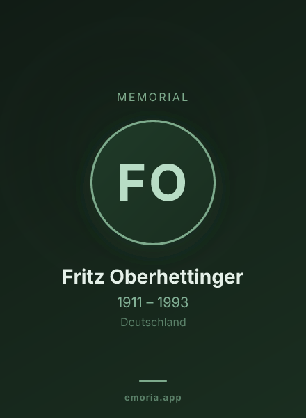 Memorial portrait of Fritz Oberhettinger