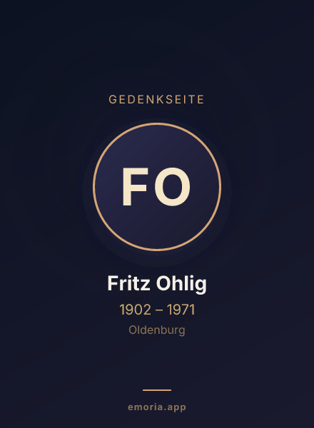 Gedenkportrait von Fritz Ohlig