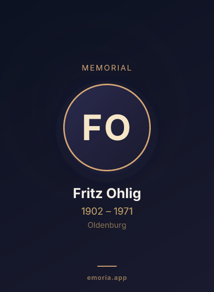 Memorial portrait of Fritz Ohlig