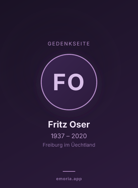 Gedenkportrait von Fritz Oser