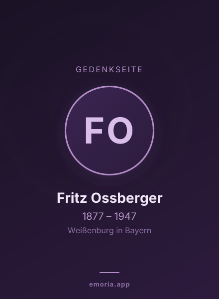 Gedenkportrait von Fritz Ossberger
