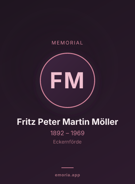 Memorial portrait of Fritz Peter Martin Möller