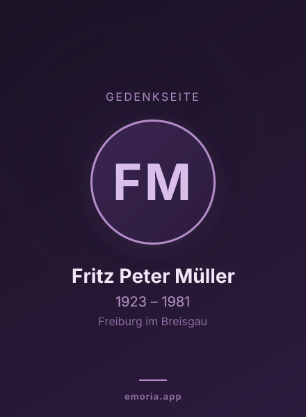 Gedenkportrait von Fritz Peter Müller