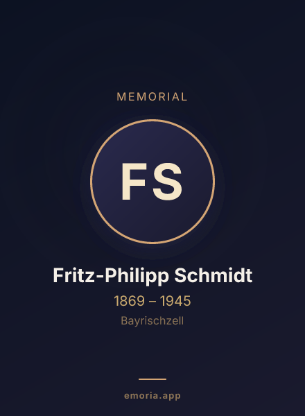 Memorial portrait of Fritz-Philipp Schmidt